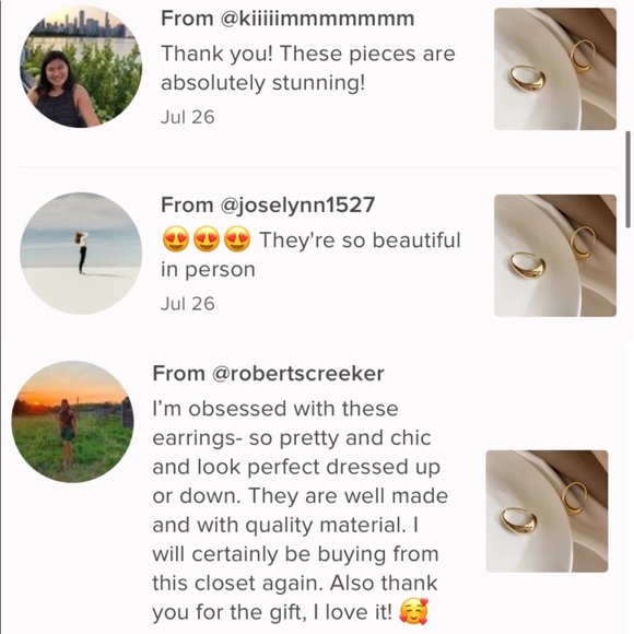 Vermeil gold hoop earrings 18k gold plated sterling silver - Picture 3 of 11